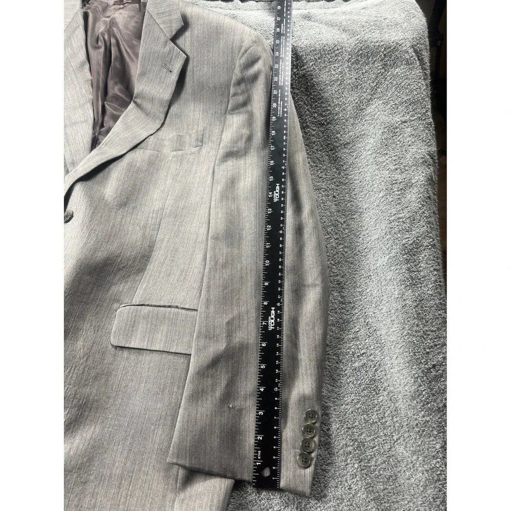 Joseph‎ Abboud Mens 44R 38W Gray Pinstripe Wool Blend Blazer Suit Jacket